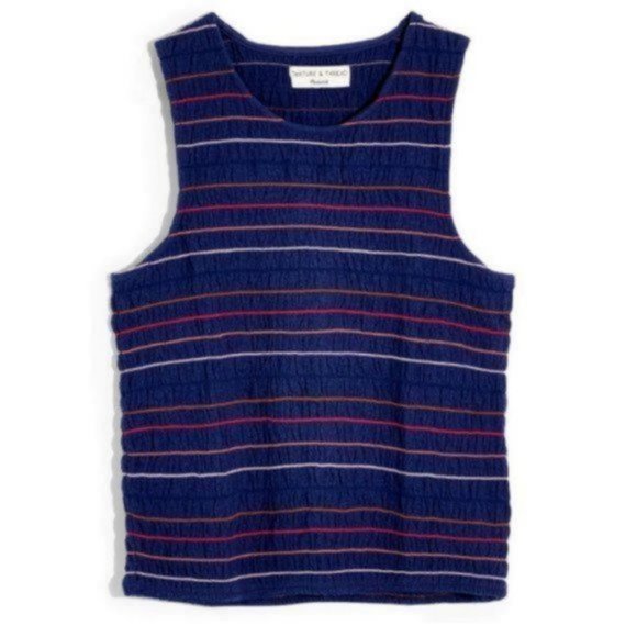 Texture & Thread Rainbow-Stitch Smocked Tank Top - Picture 3 of 7